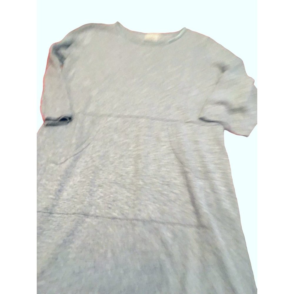 Style Studio Simple Gray Long Dress size Small 3/4 Length Sleeves Front Pocket